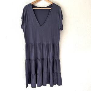 Lucky Brand Women's Midi Tiered Babydoll Dress Bohemian Hippie Size L